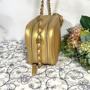 CHANEL Boy Chanel Camera Bag Matelasse gold lambskin Japan Used